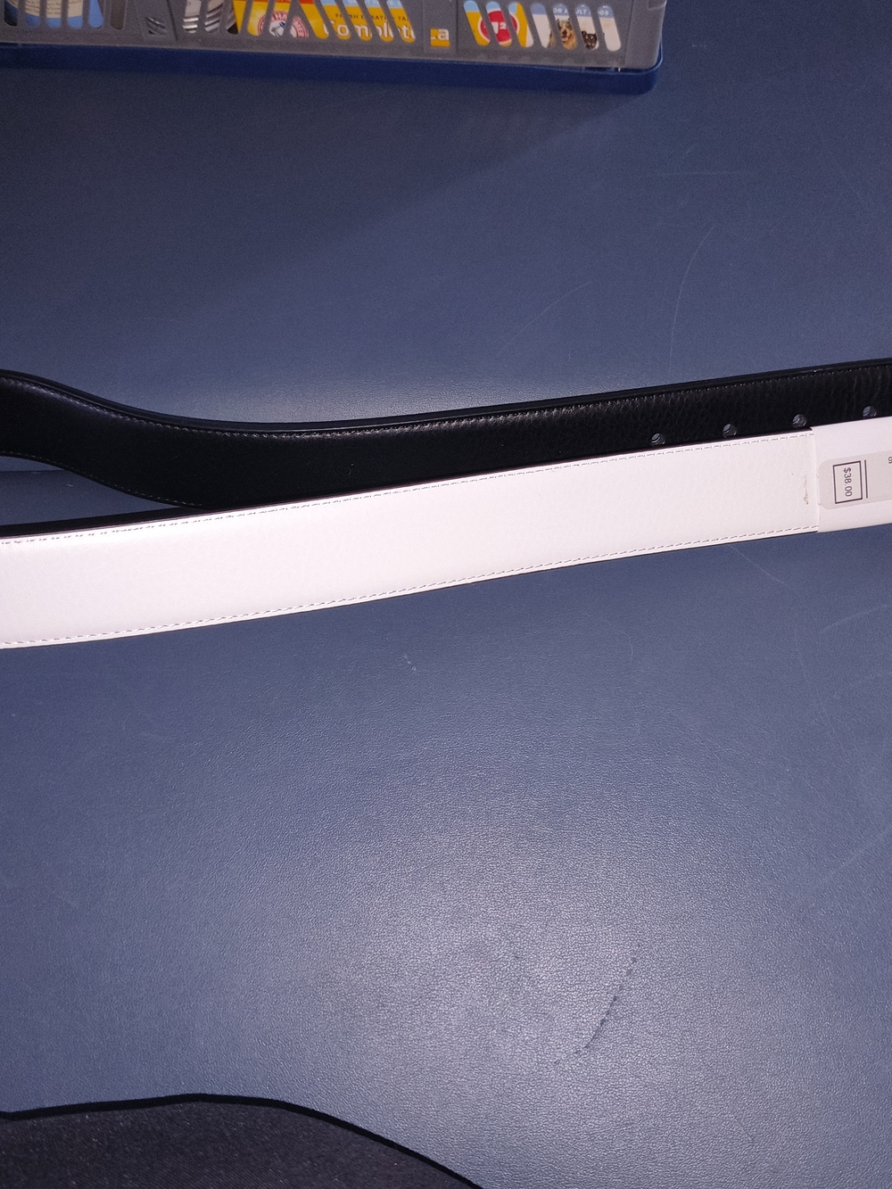 Nike Men's Leather Reversible Black and White Belt Size 36